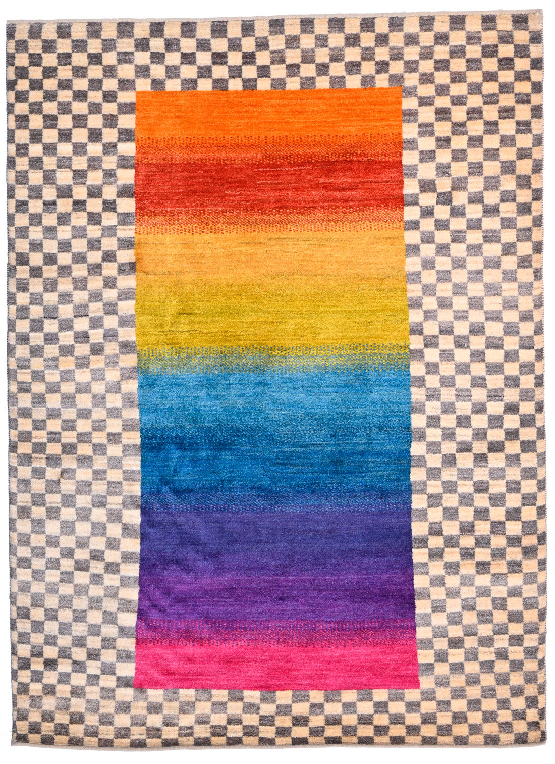Bold Gabbeh in Rainbow Tones, No. 172178-197x145cm