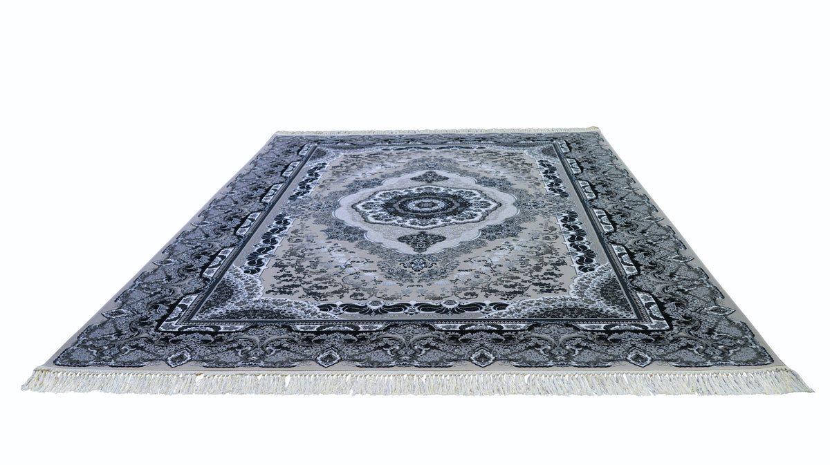 Mirage, A Persian design carpet in gray.