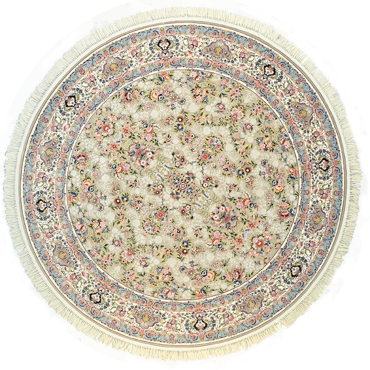 Olive Scent. A round rug.